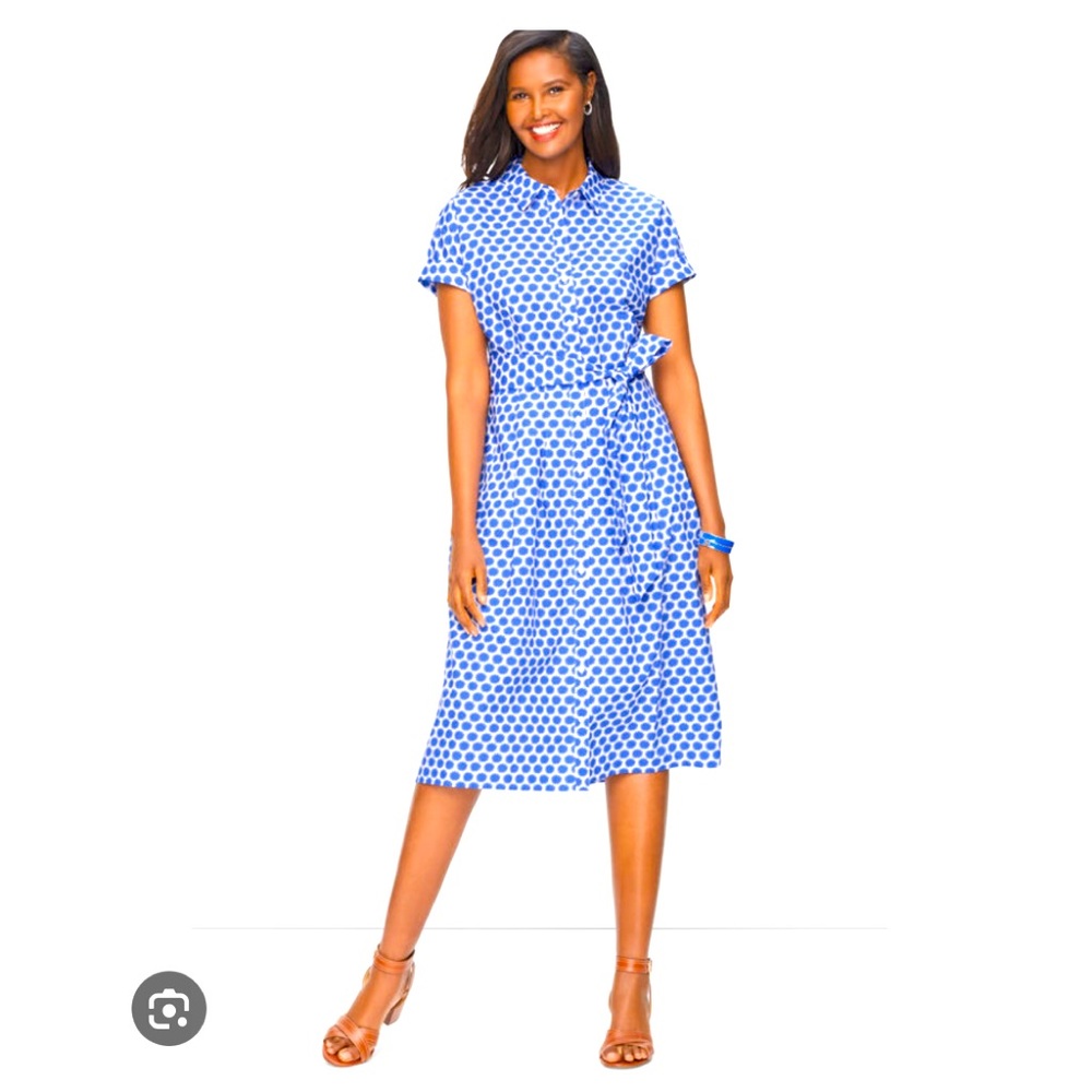 Talbots NWOT Dolman Cotton Shirt Dress Size 12